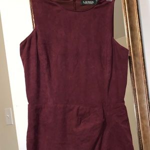 Suede burgundy drape dress